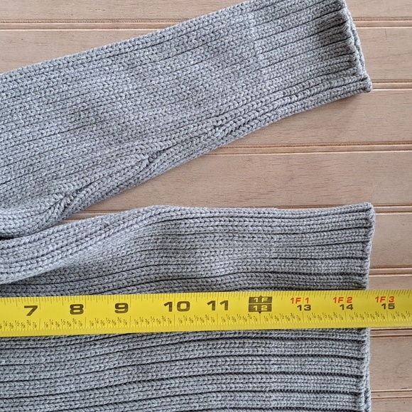 H&M Toddler Ribbed Chunky Knit Half-Zip Sweater 100% Cotton Comfy Gray Boy - Picture 3 of 10